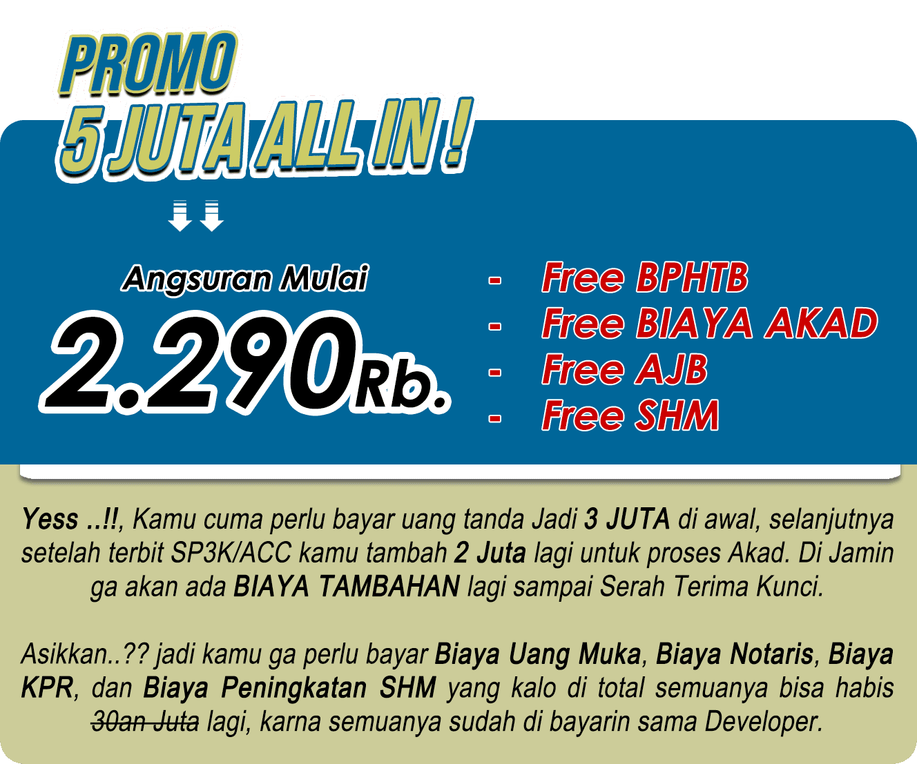 Promo All In Tanpa DP di Permata Mutiara Maja